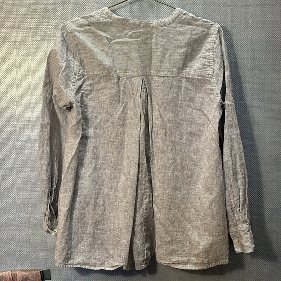 J. Crew Gathered Linen Cotton adjustable front Popover High Low Top size S - Picture 4 of 12